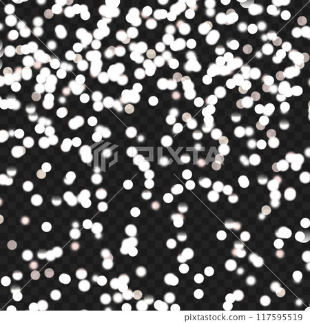 White bokeh lights on a dark background, creating a serene ambiance. Vector 117595519
