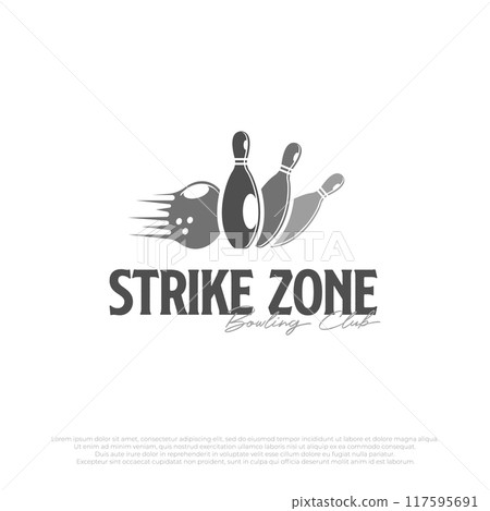 Bowling logo vector. Design template for the Bowling Club logo. Vector illustration. 117595691