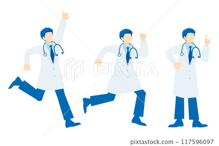 Illustration of a doctor in a white coat 117596097