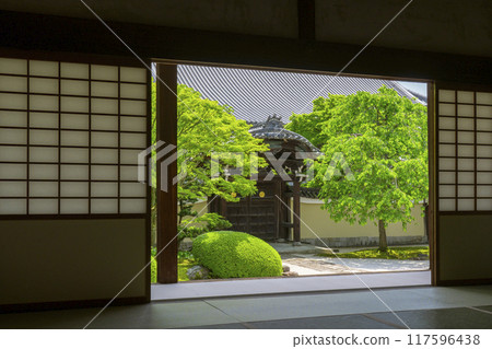 Myokenji Temple - The garden of Shikai Shodo as seen from the reception hall 117596438