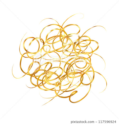Golden doodle abstract line. Hand drawn curly swishes Golden doodle abstract line. Hand drawn curly swishes 117596924