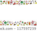 Christmas frame material with lines 117597239