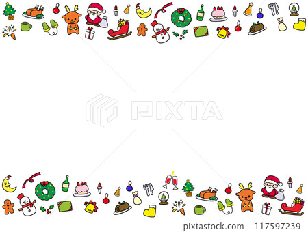Christmas frame material with lines 117597239