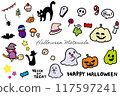 Halloween material with lines 117597241