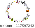 Halloween circle frame material with lines 117597242