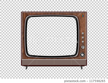 Vector retro television mock up isolate on transparent grid Vector retro television mock up isolate on transparent grid 117598265