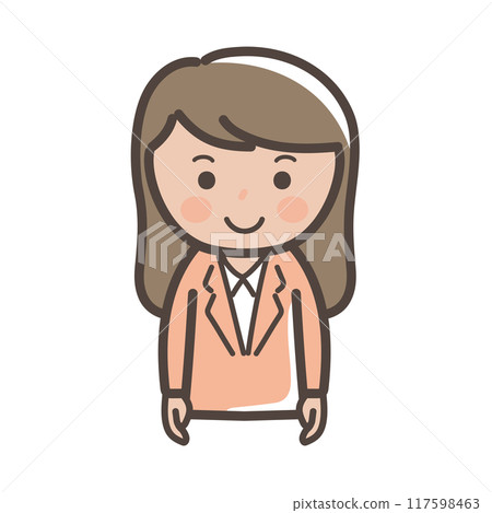 一位女商人微笑著面向前方的插圖 一位女商人微笑著面向前方的插圖 117598463