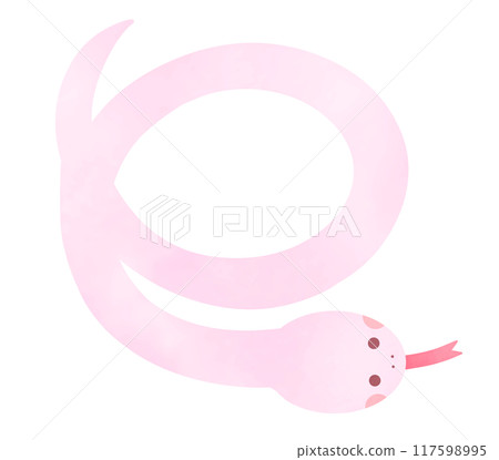 Year of the Snake Illustration of a light pink snake spinning in a circle Year of the Snake Illustration of a light pink snake spinning in a circle 117598995