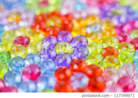 background of colored beads, background of flowers made of colored beads 117599071