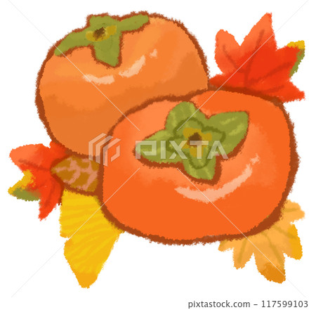 美味的柿子和秋葉 美味的柿子和秋葉 117599103