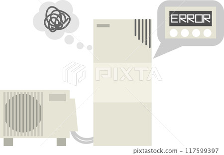 熱水器發生故障並在遙控器上顯示錯誤的圖片素材 117599397