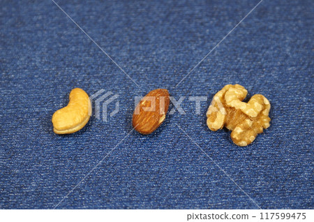 Three types of nuts Three types of nuts 117599475