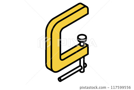Isometric simple line drawing tool icon, clamp Isometric simple line drawing tool icon, clamp 117599556