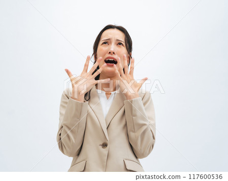 驚訝的女性商人 驚訝的女性商人 117600536