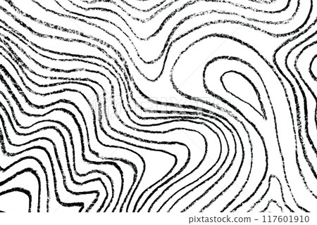 A black pencil sketch featuring wavy lines isolated on a white background. This abstract pattern is ideal for modern designs, backgrounds, and artistic projects A black pencil sketch featuring wavy lines isolated on a white background. This abstract pattern is ideal for modern designs, backgrounds, and artistic projects 117601910
