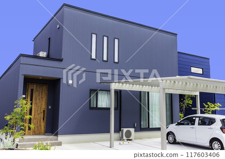 New house with carport New house with carport 117603406