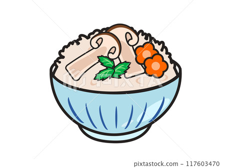 Matsutake mushroom rice 117603470