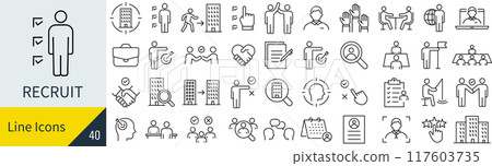 Recruitment icon set 117603735