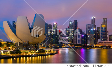 Aerial view Singapore city skyline, Most beautiful Sigapore skyscraper and skyline architecture in Asia, Singapore. 117604098