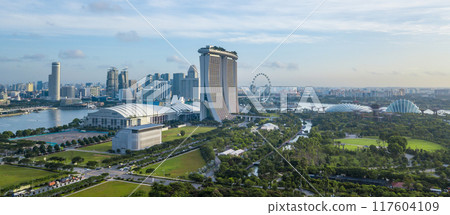 Aerial view Singapore city skyline, Most beautiful Sigapore skyscraper and skyline architecture in Asia, Singapore. 117604109