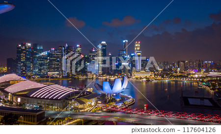 Aerial view Singapore city skyline, Most beautiful Sigapore skyscraper and skyline architecture in Asia, Singapore. Aerial view Singapore city skyline, Most beautiful Sigapore skyscraper and skyline architecture in Asia, Singapore. 117604126