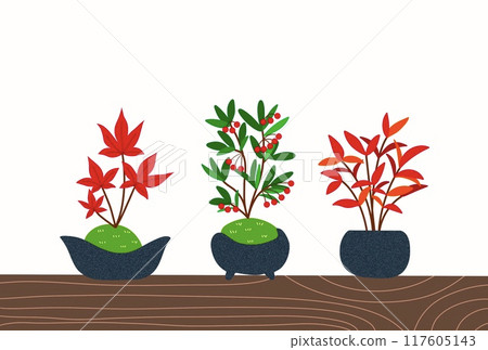 紅色迷你盆景 117605143