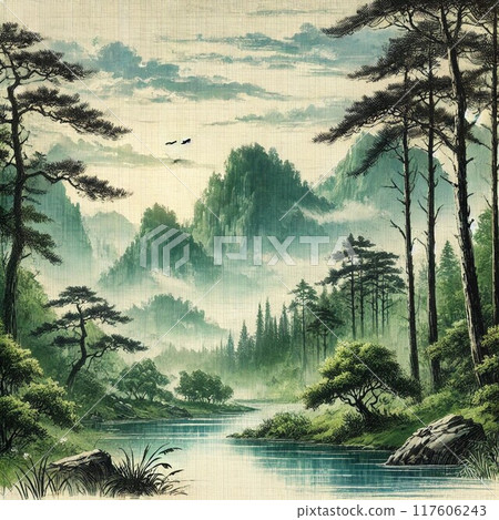 Abundant nature overlooking the mountains Abundant nature overlooking the mountains 117606243