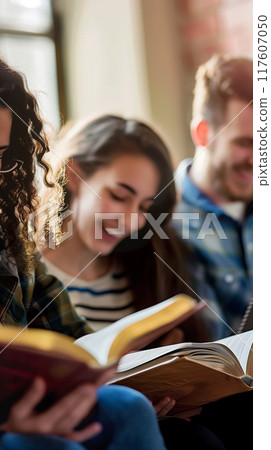 Group of Friends Studying The Bible Together 117607050