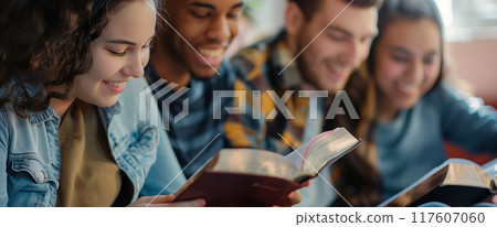 Group of Friends Studying The Bible Together 117607060