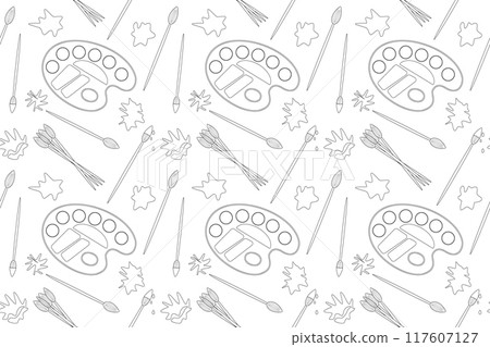 Back to School Art Supplies Coloring Page Back to School Art Supplies Coloring Page 117607127