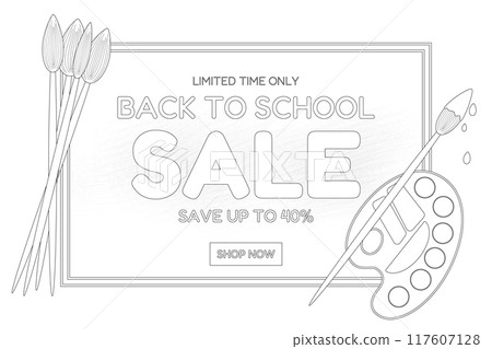 Back to School Sale Coloring Page Back to School Sale Coloring Page 117607128