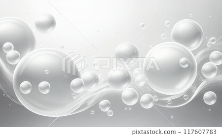 白色和灰色的肥皂泡 117607783