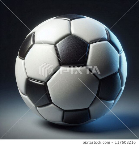 黑色背景上的足球 117608216