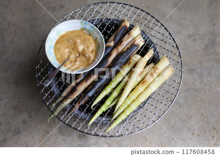 Charcoal grilled bamboo Charcoal grilled bamboo 117608458