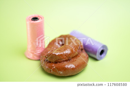 feces with bags 117608580