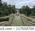 View of the cascade of fountains in the Valea Morilor park Chisinau Moldova 117608700