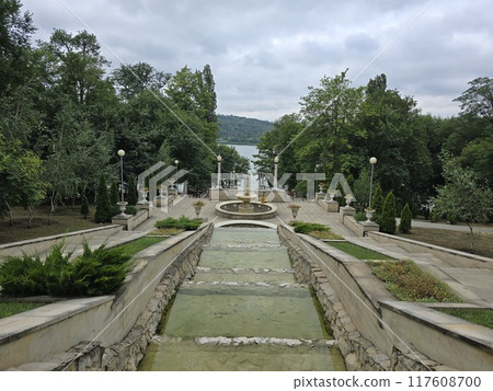 View of the cascade of fountains in the Valea Morilor park Chisinau Moldova View of the cascade of fountains in the Valea Morilor park Chisinau Moldova 117608700