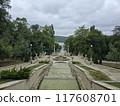 View of the cascade of fountains in the Valea Morilor park Chisinau Moldova 117608701
