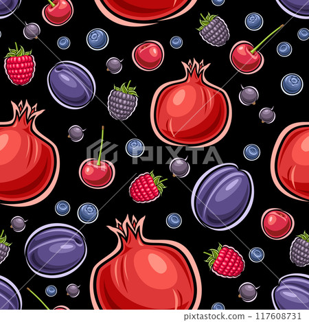 Vector Berry Seamless Pattern Vector Berry Seamless Pattern 117608731