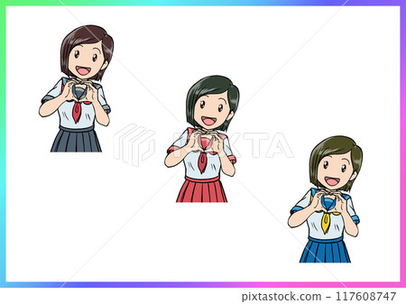 穿著水手服的女人做一顆心 1 117608747