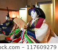 Hina dolls for Hinamatsuri standing next to the Emperor 117609279