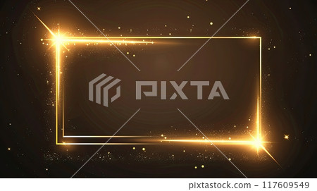 Premium modern vintage golden frame as decorative element on black background for touch of luxury for black friday or christmas 117609549