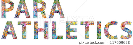 Words Para Athletics. Vector zentangle object for decoration 117609658