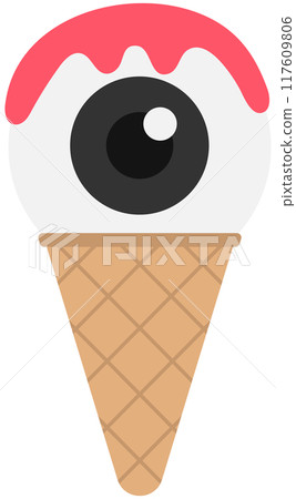 Cute Halloween eyeball icecream cone Cute Halloween eyeball icecream cone 117609806