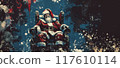 Santa Claus on abstract art background 117610114