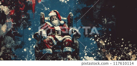 Santa Claus on abstract art background 117610114