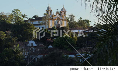 Historical Center of Tiradentes with Church at Twilight 117610137
