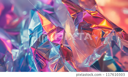 Colorful crystal texture in close-up. Colorful crystal texture in close-up. 117610303