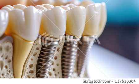 Dental implants model for medical use. 117610304