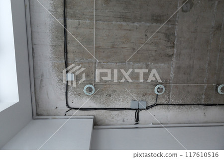 Installs spotlight and ceiling 117610516